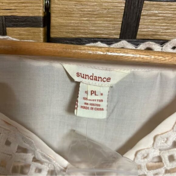 Sundance Cream Crochet Blouse Size Large Petite - Picture 5 of 6